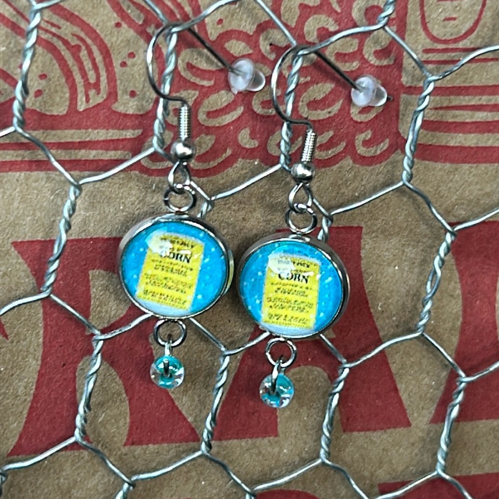 Trader Joe’s earrings 12mm yellow canned corn